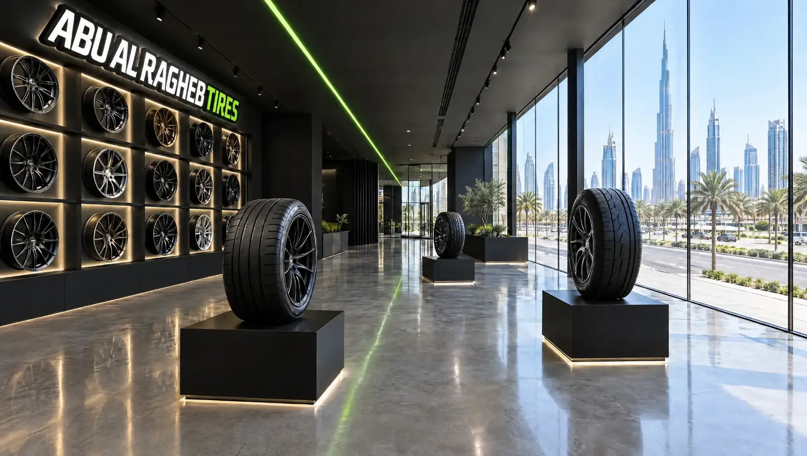 Abu Al-Ragheb Tires showroom in Al Quoz, Dubai